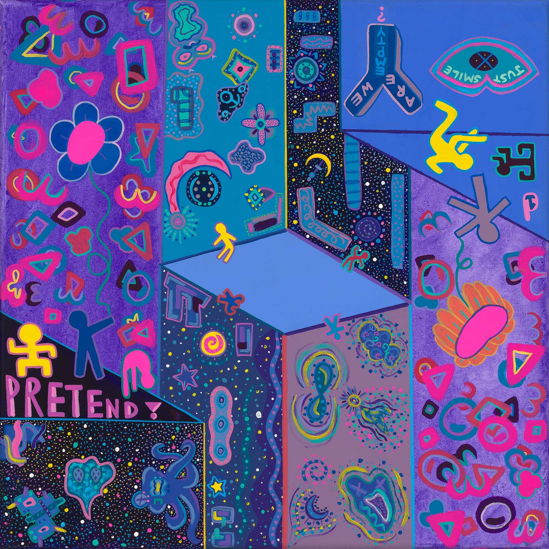 what fascinates the masses- original framed painting